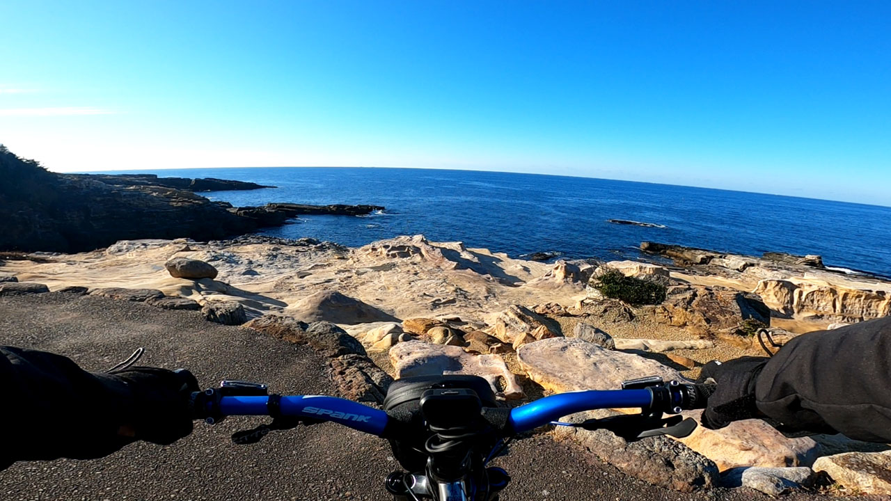 Senjōjiki rock formation at Shirahama - natural tatami-like rocks extending into Pacific Ocean