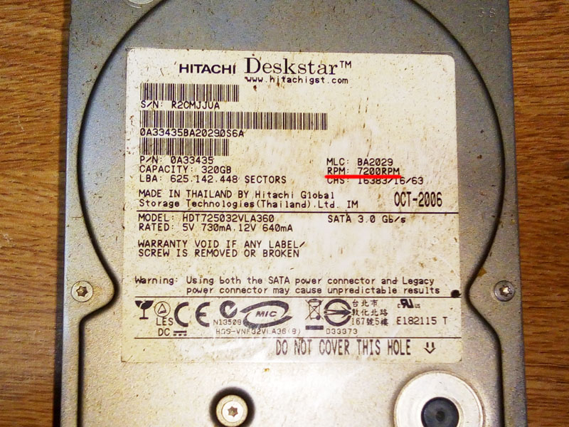 往年のHDD