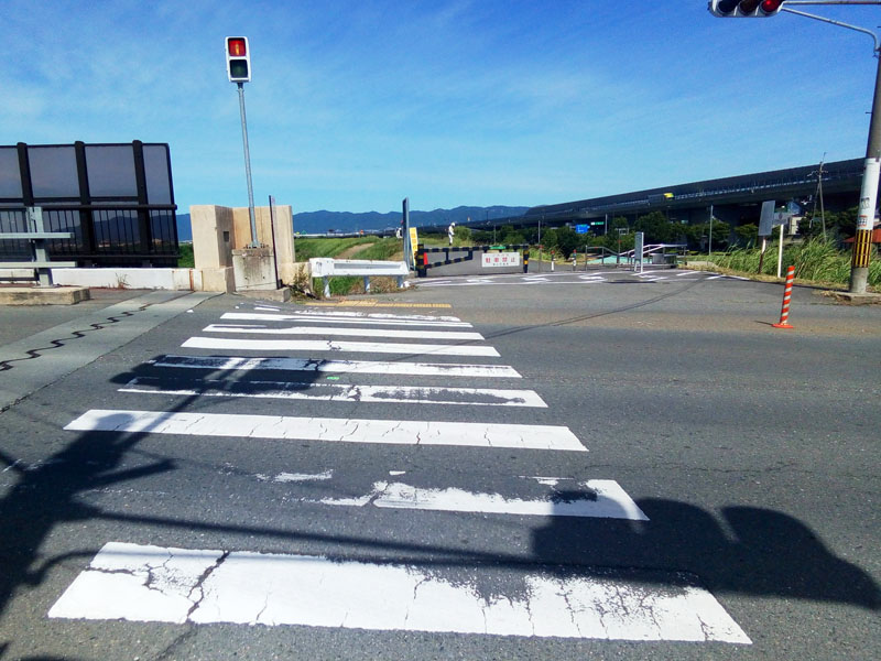 宇治川右岸 土手上の遊歩道