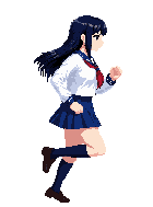 女子走行モーションサイドビュー